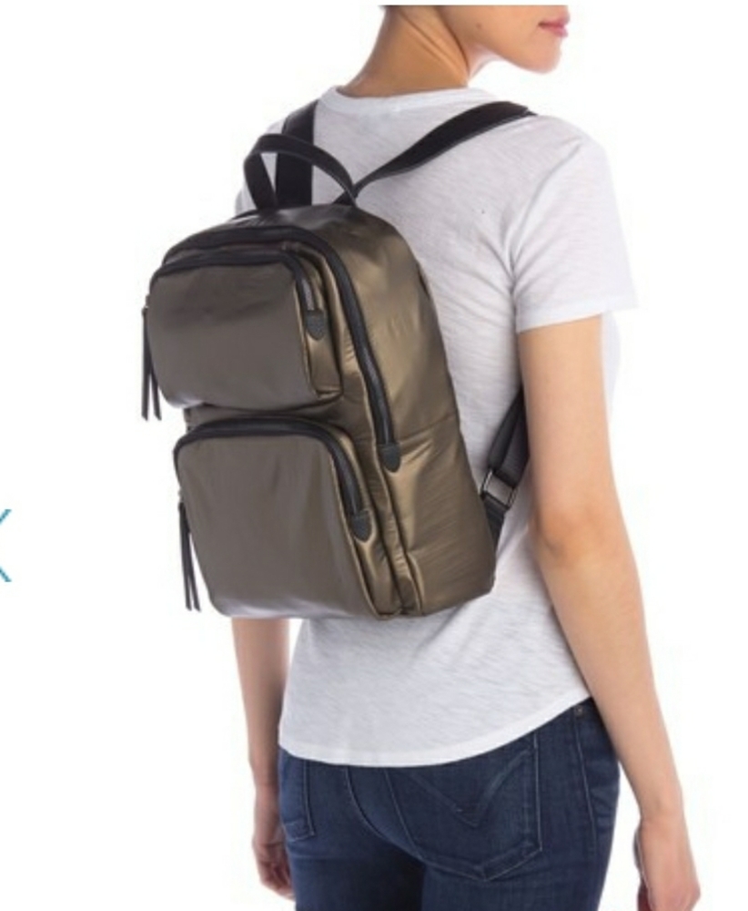 Urban Expression High Shine Backpack Olive green Vegan Leather*